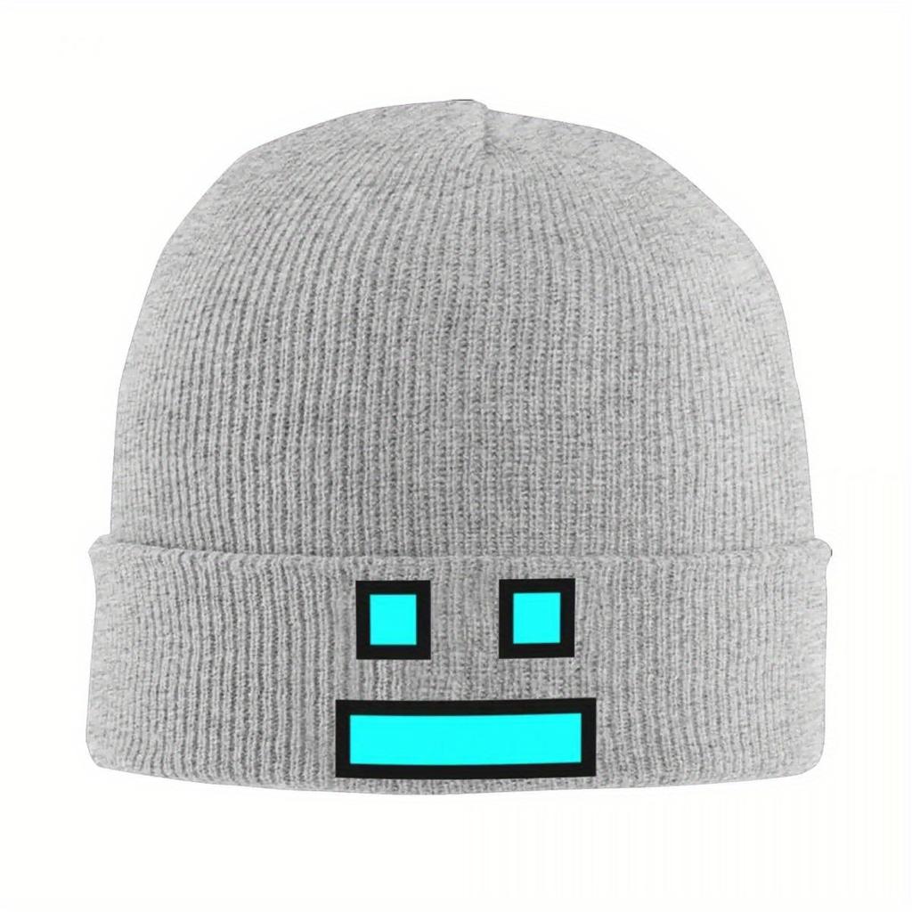 Geometry Dash Beanie Hats fun Bonnet Hats Men Women Unisex Casual Outdoor Knitting Hat Autumn Winter Design Elastic Caps