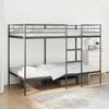 VidaXL Bunk Bed Without Mattress Black 107x203 Cm Steel, Bed Frame, Slatted Base, Bedroom Furniture, Loft Bed, Frame of 42000325