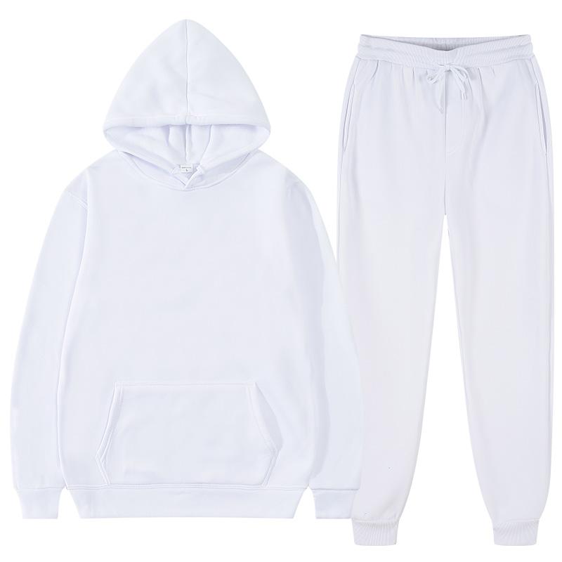 Einfarbig Hoodie Set Tasche Langarm Frauen Hoodie Herbst Casual Jogger Anzug Trainingsanzug Sweatshirt Frau Pullover Chandals Hombre