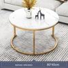 Modern Round Sintered Stone Coffee Table, 2026 Light Luxury Model for Small Apartments and Living Rooms.