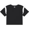 MLB New York Yankees Womens Color Block Letter Print Crew Neck Short Sleeve T-Shirt Women tops Black 3FTSV0343-50BKS