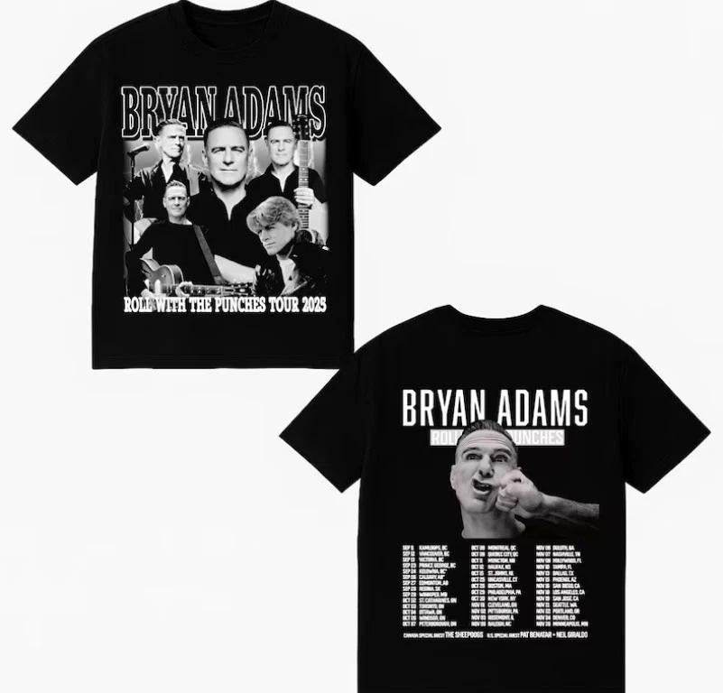 Bryan Adams Roll With The Punches Tour 2025 Graphic Shirt S