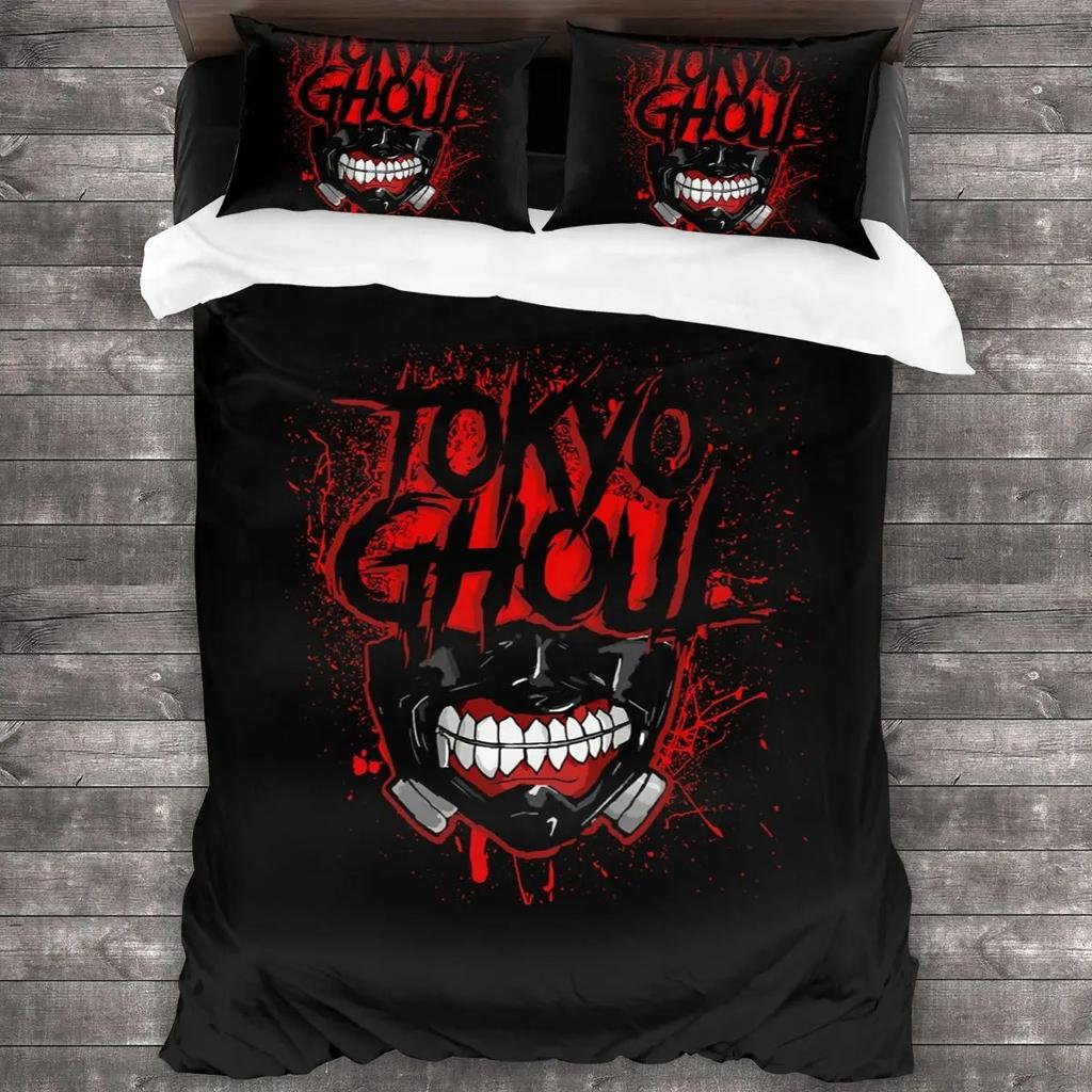 Tokyo Ghoul Bedding Set Single Twin Full Queen King Size Bed Set Teenager Bedroom Duvetcover Sets 3D Print Anime Menwomen