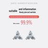 Sterling Silver S999 Zirconia Triangle Stud Earrings