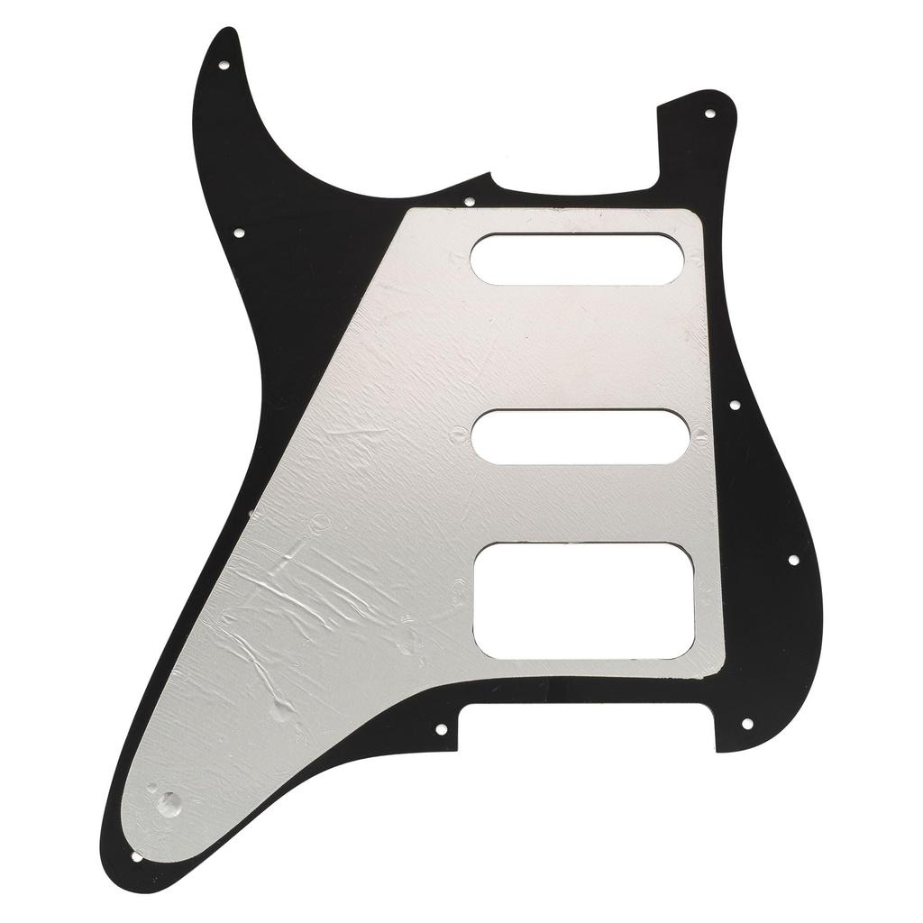 Musiclily Pro 11-Hole ST HSS Pickguard for Squier Sonic Strat Electric Guitars, 3-Ply, Black