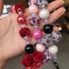 Bowknot Hairball Phone Hanging Chain Anti-lost Girls Phone Pendant  Female Lady Girl