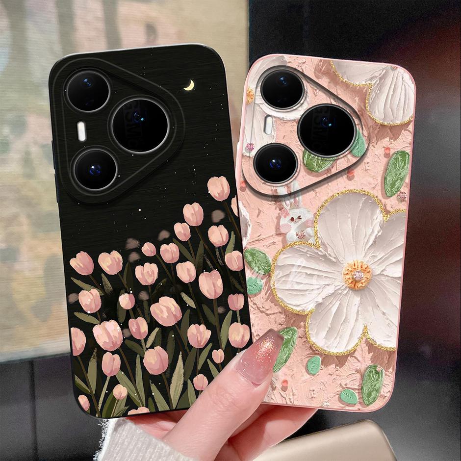 Case For Huawei Pura 80 Pro Plus Ultra Cartoon Heart Soft Silicone Shockproof Bumper Cover For HuaweiPura80ProPlus 80Ultra Funda