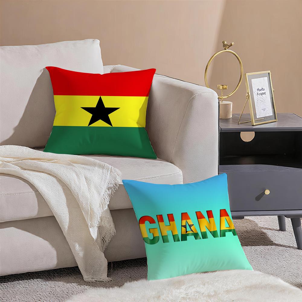 Ghana Gha Flag Cushion Cover Eco-Friendly Odorless Healthy Pillowcase Soft & Comfortable Kid-Safe No Filling