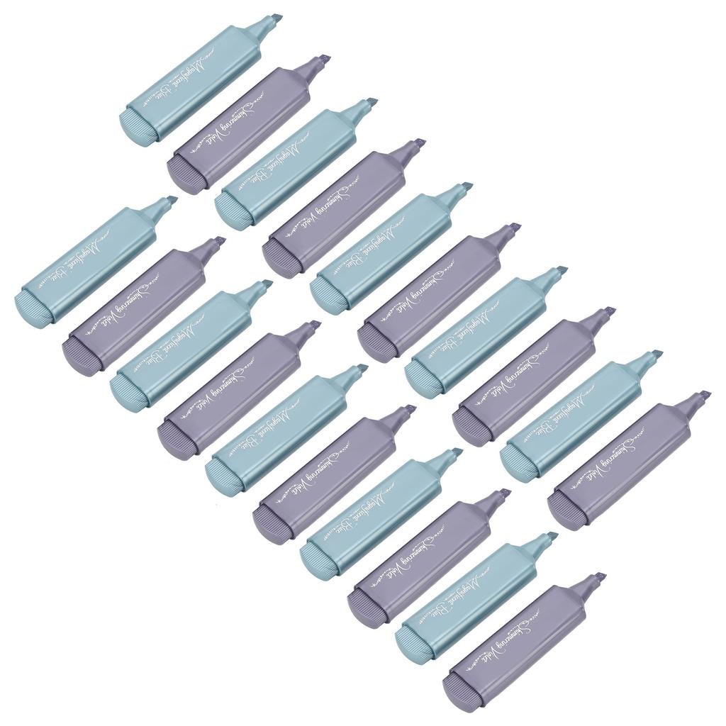 20Pcs Metallic Highlighter Set Odor Free Anti Rolling Design Colored Highlighters for Instruction