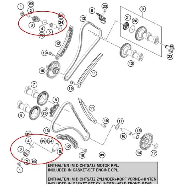 Manual Cam Chain Tensioner Timing Chain Adjuster Fits For KT-M 790 890 Duke ADV 1050 1090 1190 Adventure 1290 SuperDuke/ADV/R/S Accessories(Orange)