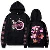 90s Demon Slayer Hoodies Anime Kamado Nezuko Printing Fashion Hooded Sweatshirt Kimetsu No Yaiba Streetswear Pullovers Sudadera