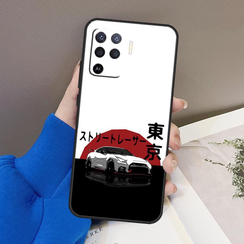 

Спортивный автомобиль JDM Tokyo Drift для OPPO Find X3 X5 Pro A9 A5 A31 2020 A15 A16 A52 A72 A1K A83 A91 A54 A74 A94 A53S, чехол OPPO A16