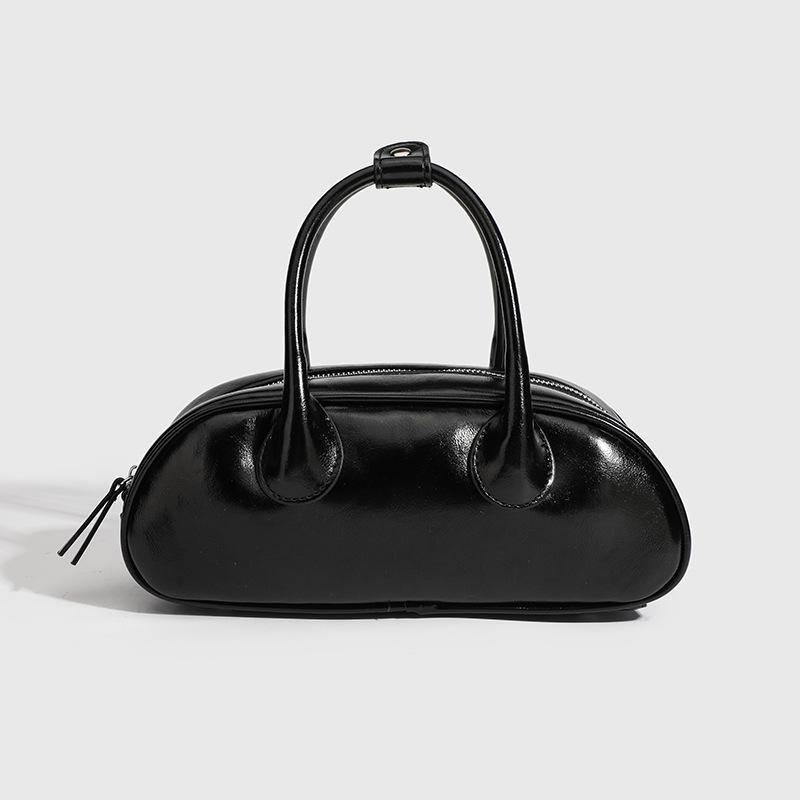 New European and American Summer Niche High End Fashion Silver Underarm Bowling Bag Handheld One Shoulder Crossbody Bag