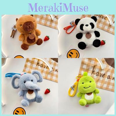 Cartoon Dog Capybara Elephant Bear Dinosaur Cat Plush Toy Keychain For Gift Giving