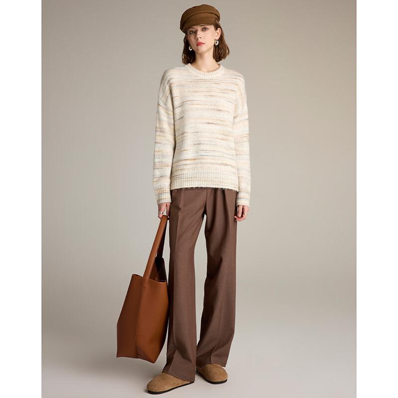 Women's Wool-Blend Striped Round Neck Knit Sweater
