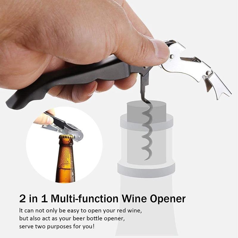 Wine Aerator Pourer Set, Pressure Bottle Opener, Pour Spout,Stoppers, Ring, Wine Foil Cutter