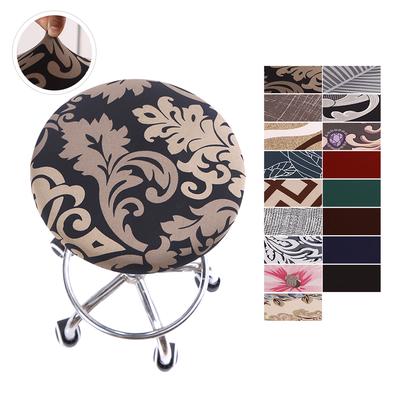 Stretchable Plush Round Dining Chair Seat Cover Bar Stool Slipcover Sleeve