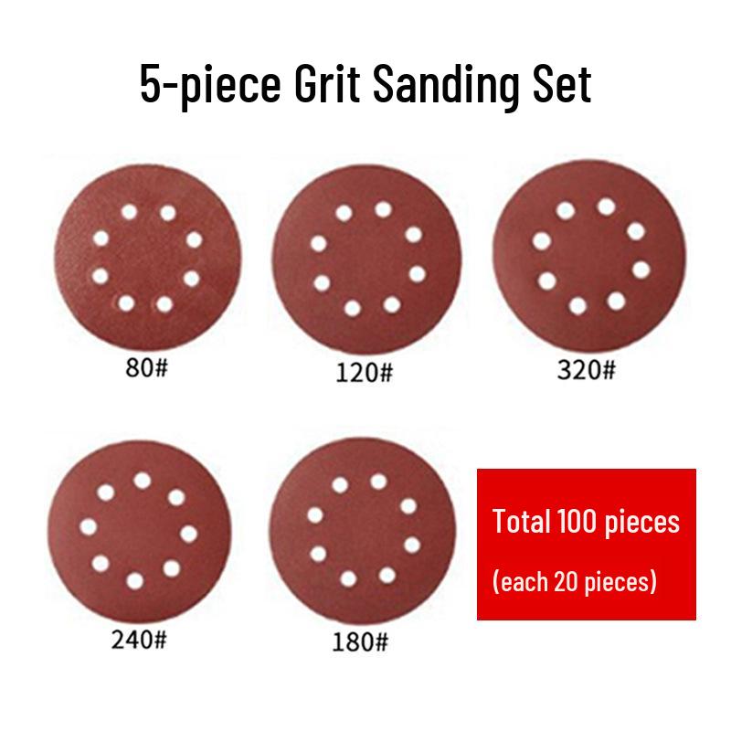 5-inch 8-Hole Red Sandpaper 125MM for Wood Sanding