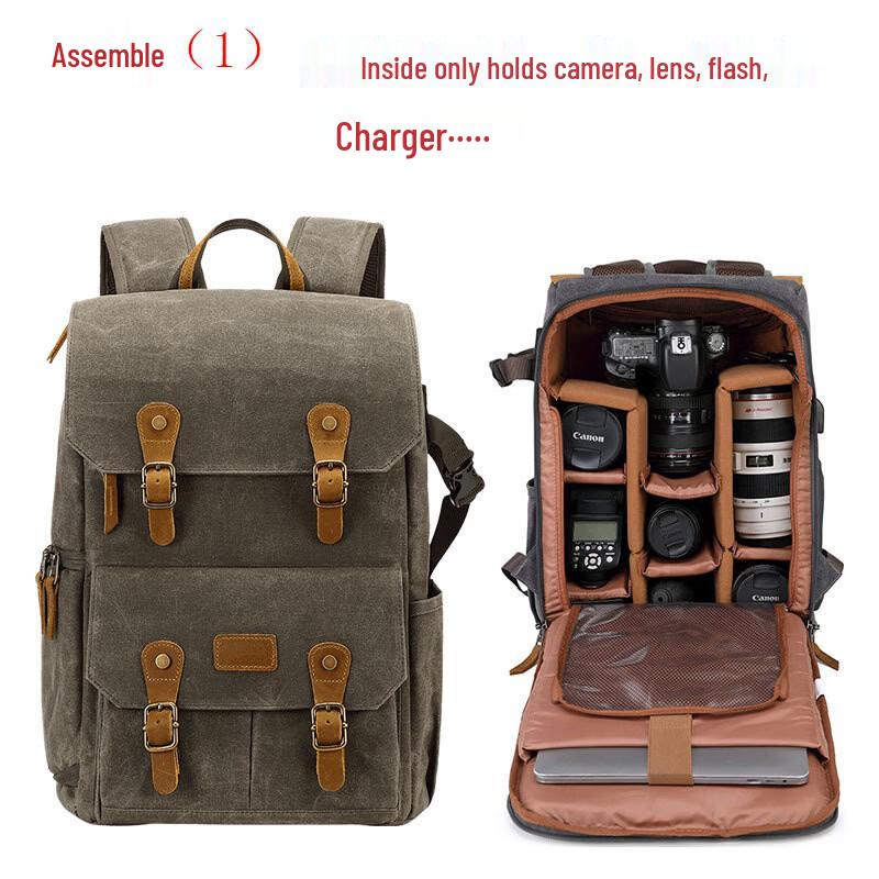Li Shen Canvas Camera Backpack