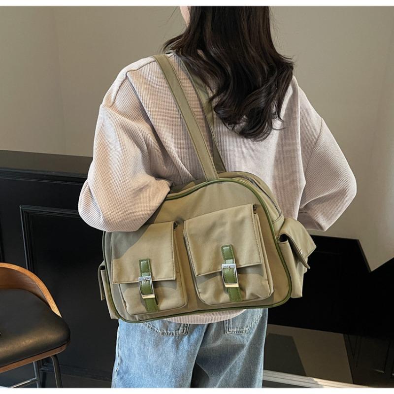 New handbag large capacity nylon cloth bag women's tote bag solid color multi-bag underarm shoulder bag