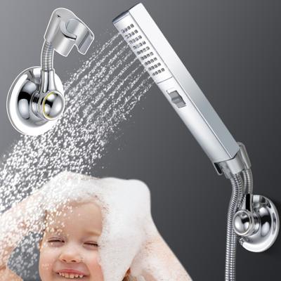Shower Head Holder Suction Cup Bracket 360 Degree Rotation Adjustable Angle Shower Bracket Strong Adsorption Easy Install Shower Wall Mount