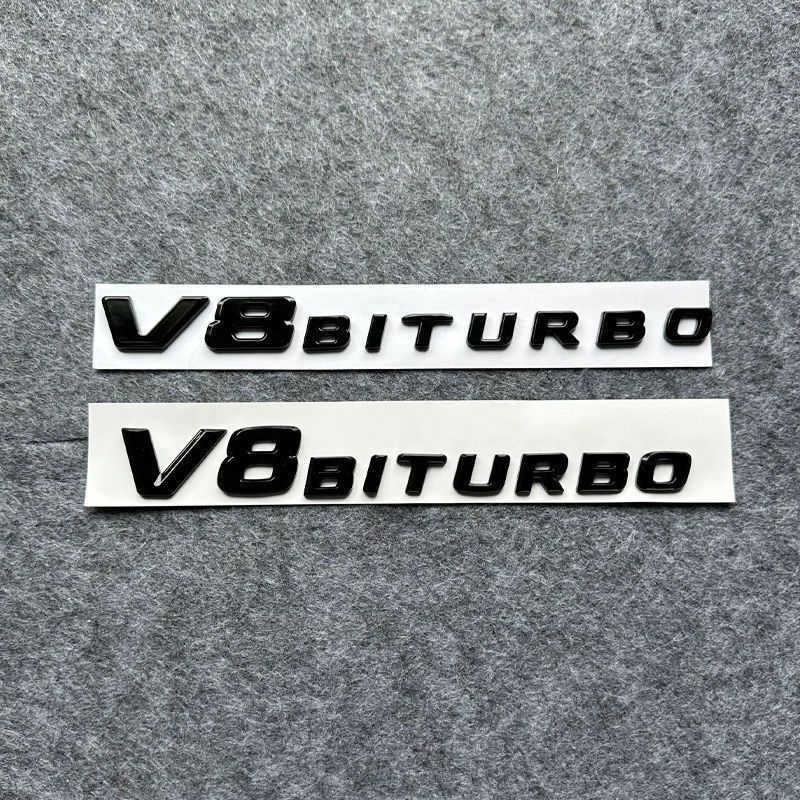 2Pcs V8 Biturbo 4matic Car Fender Side Emblem Logo Badge For C63S W205 E63S W213 S63 W222 GLC63S X253 GLE63S W167 AMG Accessories