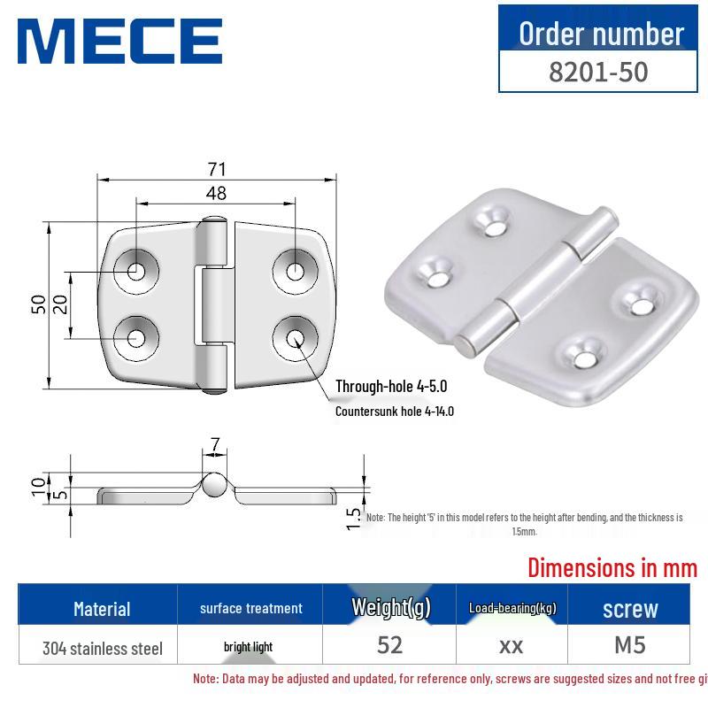 Thickened Stainless Steel Small Hinge for Folding Cabinet, Window, or Wooden Box with Lotus Leaf Design.