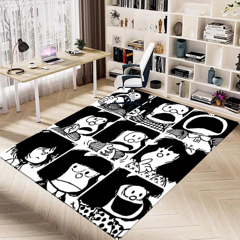 1PC Mafalda Extra Large Non Slip Floor carpet, Office, family, bedroom Large Area Rug Indoor Rugs, Vibrant Colors