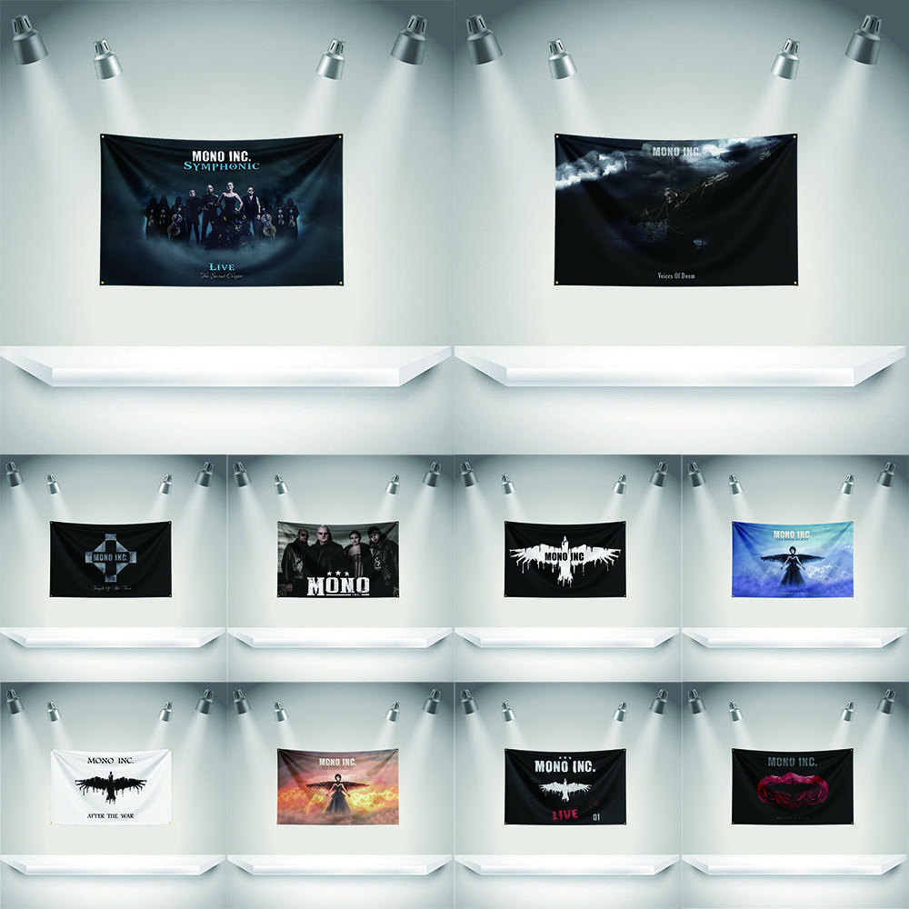M-Mono Incs Flag Rock Music Band Banner HD Printing Tapestry Exhibition, Music Band Fans, Garage Decor