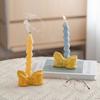 Creative Bow Ceramic Candlestick Candle Holder Cartoon Ribbon Bow Desktop Storage Container Home Decoration Accessories