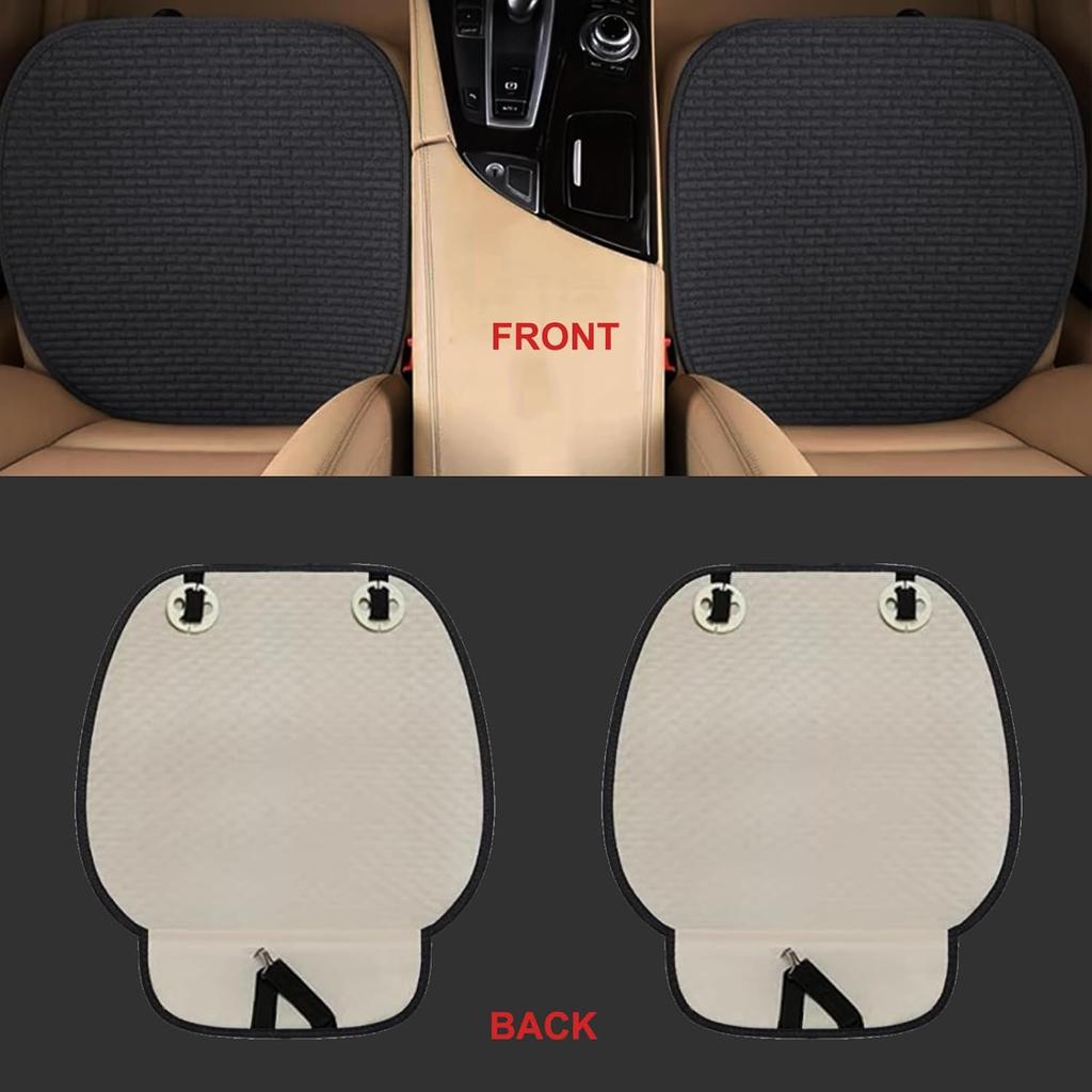 2PCS Car Seat Covers Cushion Pad Breathable Anti Slip Auto Seat Protector Pad With Storage Pocket Universal Fit For Most Automotive, Truck, SUV, And