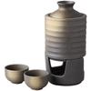Sake Tokkuri and Ochoko for Hot and Cold Diameter X Height Can Be Heated Over an Open Flame Solid Mino Made In Japan Ale-net Set, Set, Sake, 320cc,