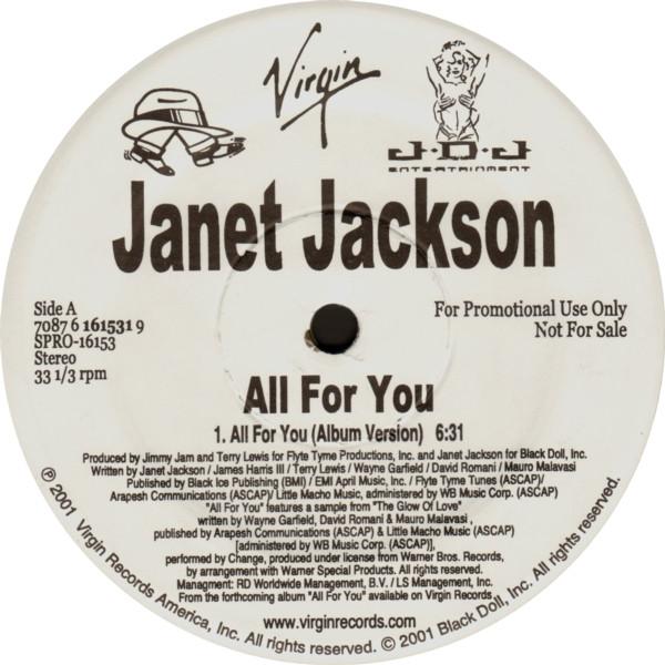 

12inch Record JANET JACKSON - All For You SPRO16153 Virgin 2001 US Soul/Funk Used