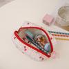 Pencil Bag Plaid Multi-purpose Large Capacity Dustproof Zipper Closure Storage Portable Flower Print Travel Cosmetic Sundry Storage Pouch for Outdoor