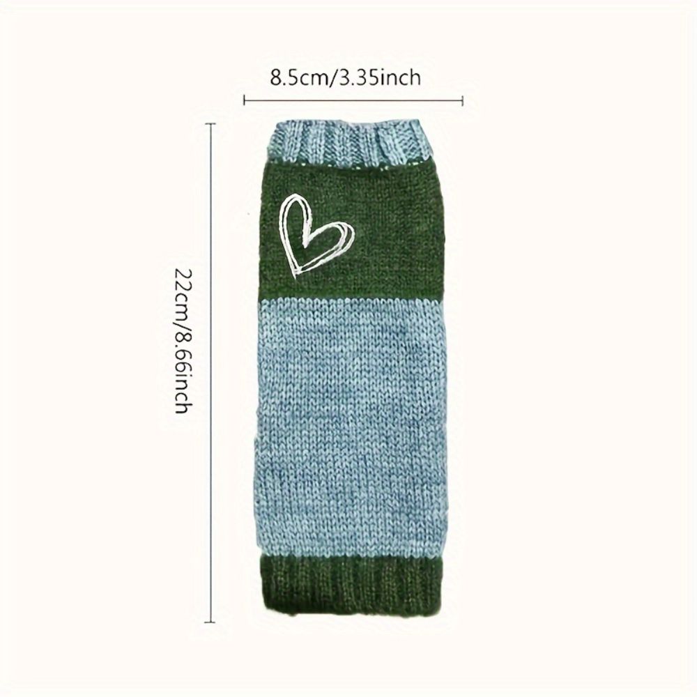 Color-Blocking Touchscreen Gloves Heart-Shaped Decorative Gloves Smartphone Use