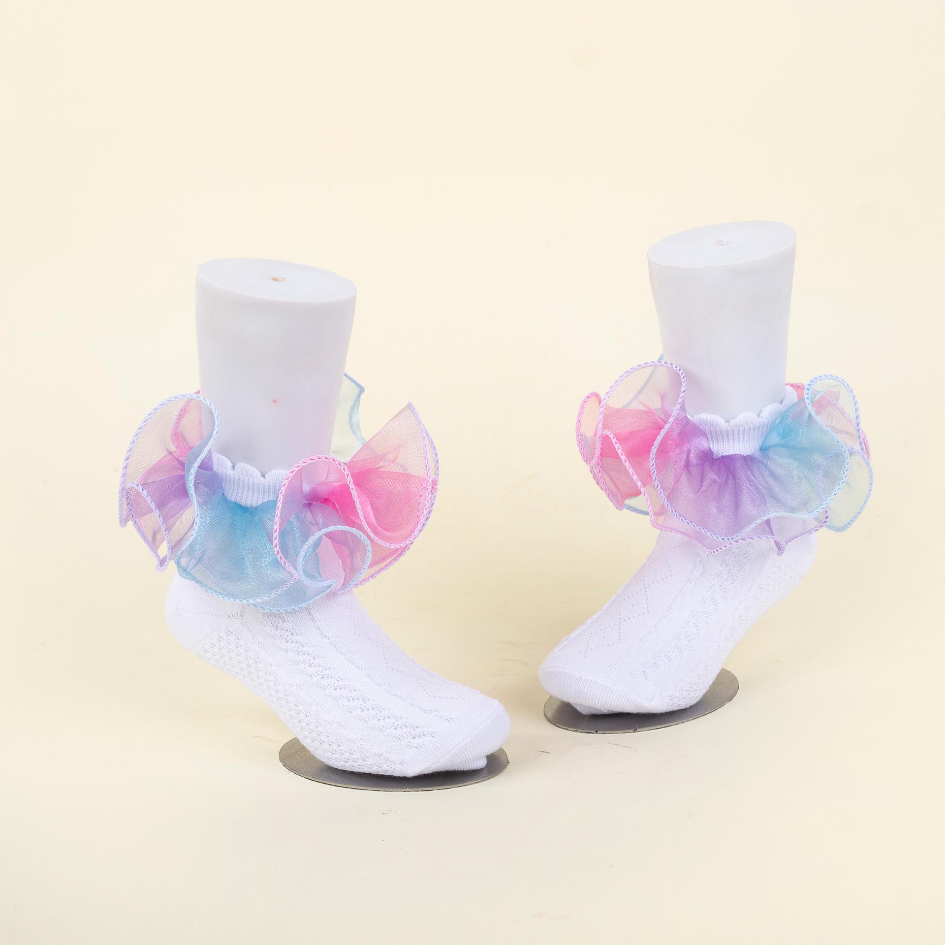 Rainbow Lace Kids Socks - Soft, Breathable, All-Season Princess Dance Socks M (4-6 years)