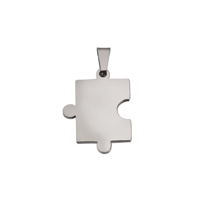 RUMNVNTY Geometric Glossy Stainless Steel Cube Puzzle Pendant