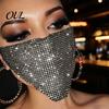 Sexy Nachtclub Requisiten Funkelnde Strass Gesichtsmaske, Glitzer Kristall Maskerade Bling Halb Exquisite Metallkunst Masken Abdeckungen für Damen Halloween