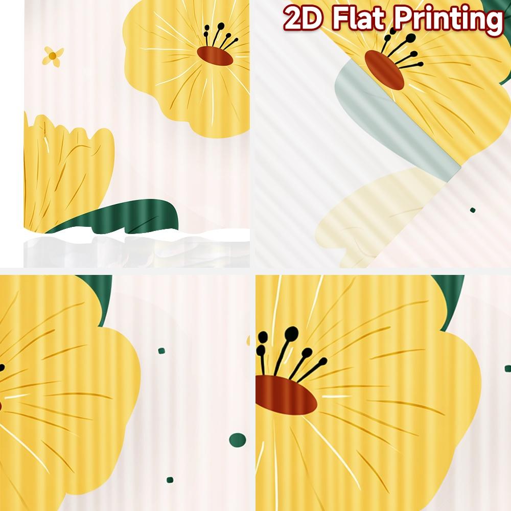 2D FLAT PRINTING 2pcs Curtains (Without Rod) Floral Greenery Design (2) Women is Day holiday curtains Polyester Easy Install