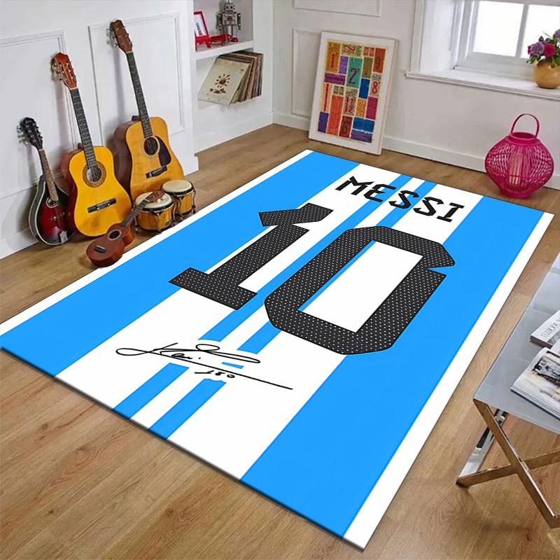 1 Stück Fußballstar Design Bedruckter Teppich für Schlafzimmer Wohnzimmer Heimdeko Teppiche Matte Rutschfeste Matte Teppich für das Bett