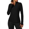 Sudadera Atlética de Manga Larga para Mujer con Cremallera Delantera Ajustada Ropa Deportiva Casual Elástica Ligera Capa Base para Fitness