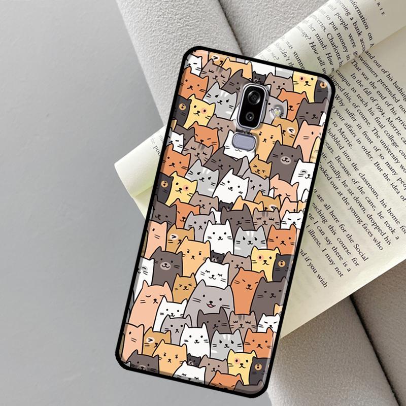 Cute Kawaii Cat Case For Samsung Galaxy J4 J6 Plus A6 A7 A8 A9 J8 2018 A3 A5 J1 2016 J3 J5 J7 2017 Cover