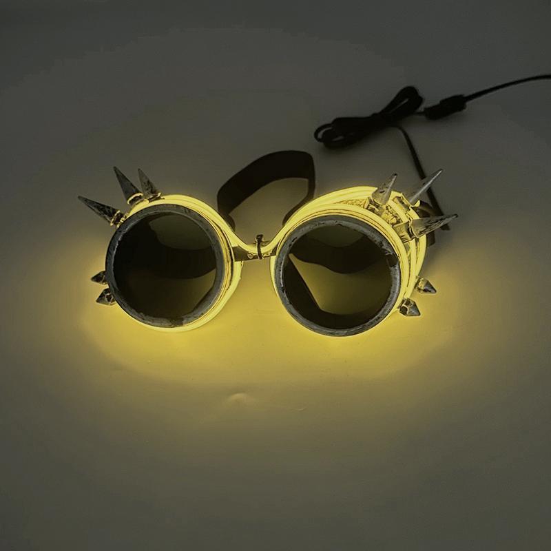 Occhiali da Sole Alieno LED Divertenti Accessori Costume Lenti Nere Occhiali Luminosi per Donne Uomini Bambini Bambine Occhiali per Halloween