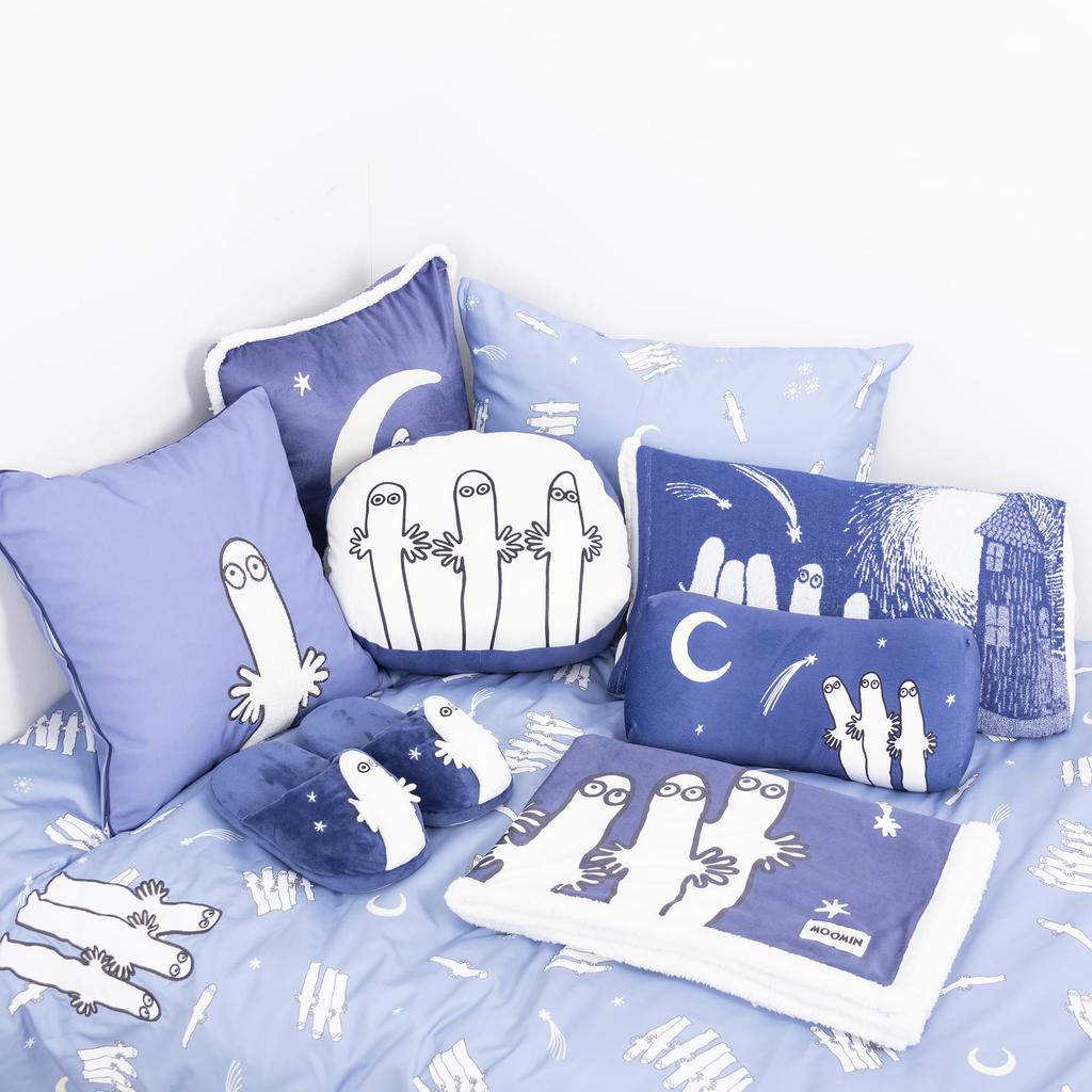 MORIPiLO Moomin Hattifattener Slippers Indoor Size Nordic Makura No 427589 & (Fluffy Knyak) Shoes, 24.0-25.0cm, Plush, Style, Cute, Navy, Morishita,