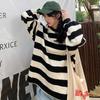 Women's Retro Striped Round Neck Sweatshirt - Casual, Loose, Thin Trend for Autumn and Winter