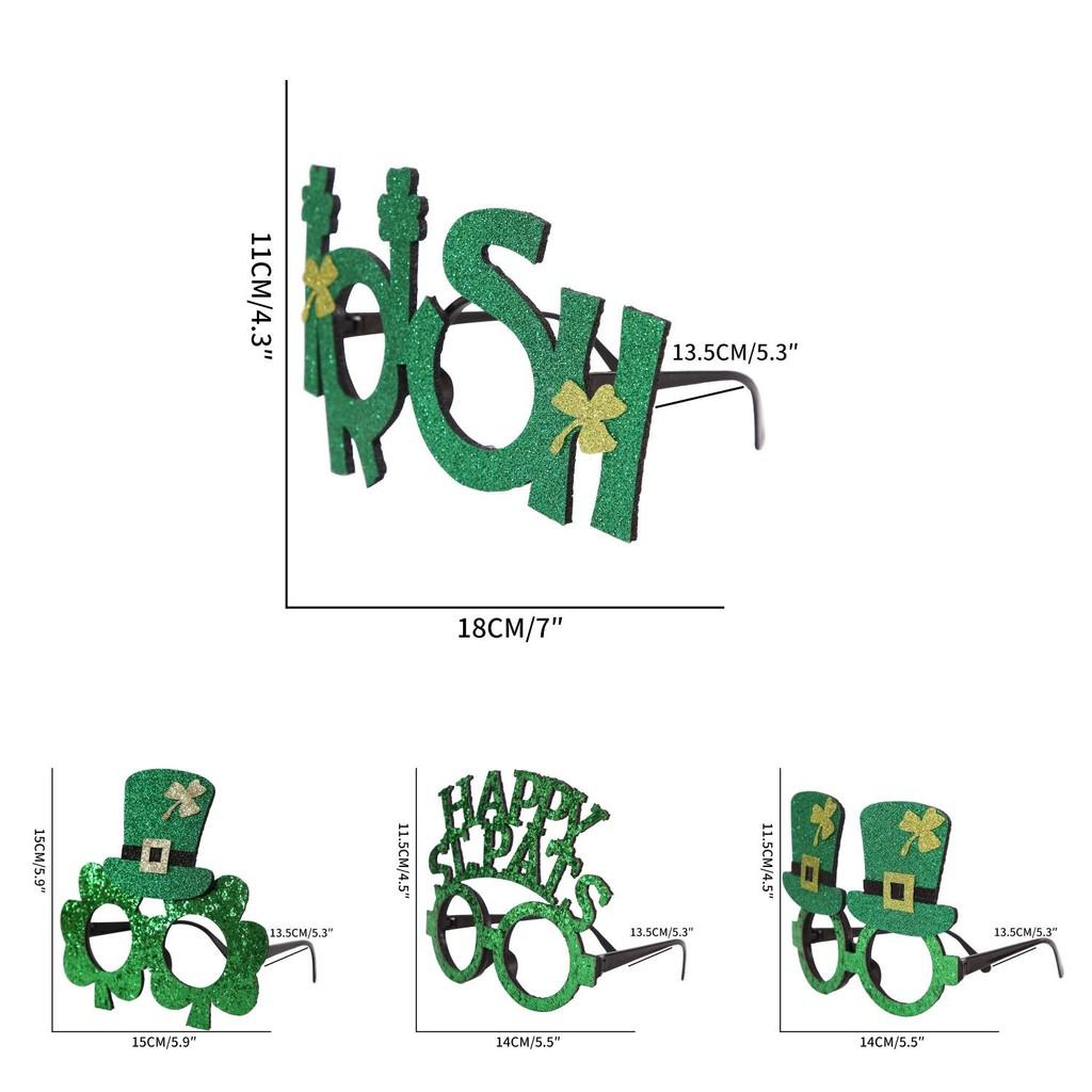 Plastic Stylish Green Glasses With Shamrock And Hat For St Patricks Festivities Day