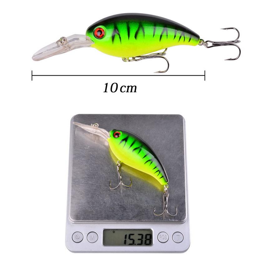 10 ks Mělce potápivý Crankbait s ostrým háčkem 10cm 14g Umělá tvrdá nástraha Wobler Okoun Štika Rybářské náčiní