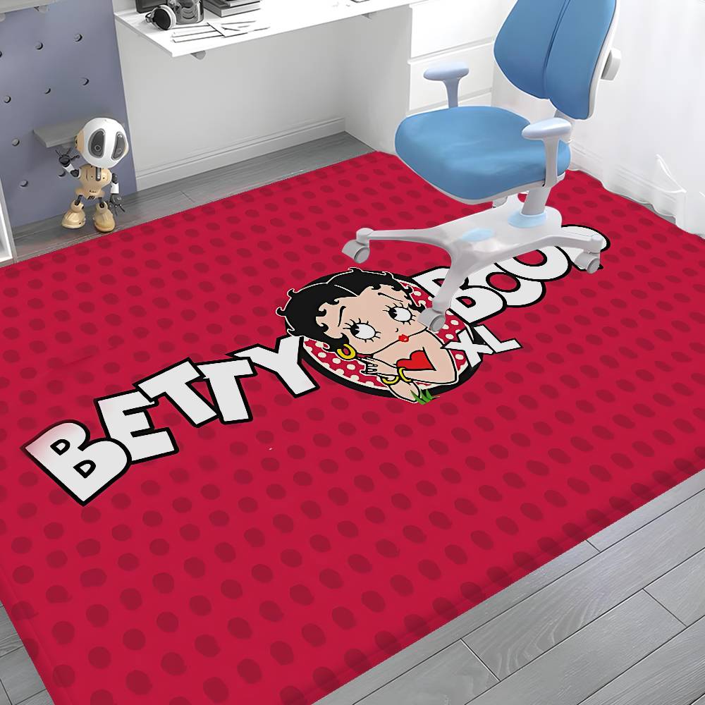 B-Betty Girl B-Boop Fußmatte Waschbar Rutschfest Wohnzimmer Sofas Stühle Bereichsmatte Küche Fußabtreter Teppich