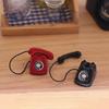 1 Piece of Miniature Play Scene Model Mini Telephone Model Alloy Retro Rotating Phone Doll House Furniture Toys Desktop Ornament