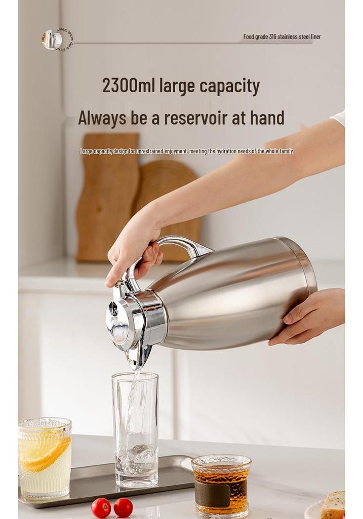 Large Capacity Stainless Steel Insulated Thermos Flask for Home, Commercial, or Hotel Use